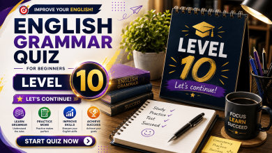 English Grammar Quiz for Beginners – Level 10 | 60 Questions